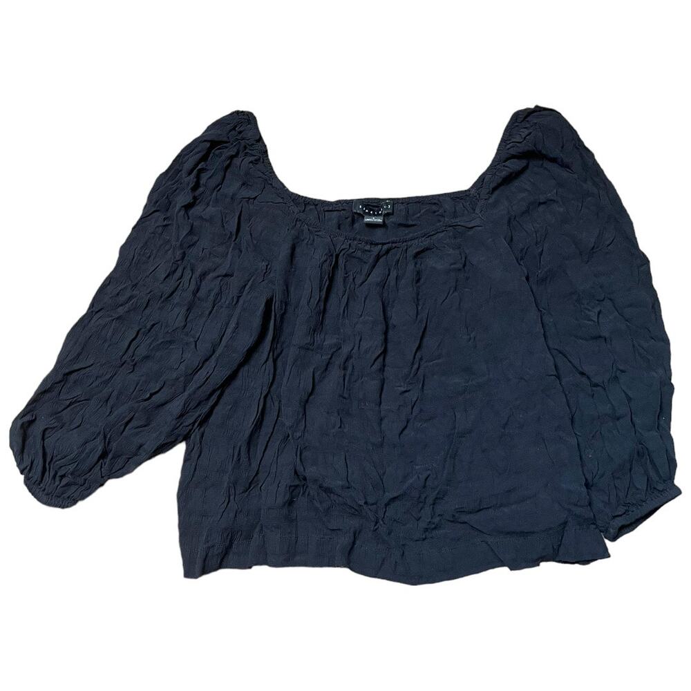 Sanctuary black lightweight 3/4 long sleeve off the shoulder top small